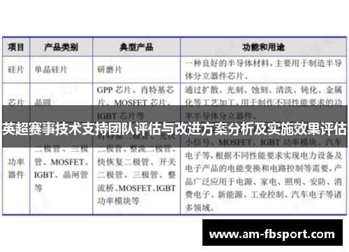 英超赛事技术支持团队评估与改进方案分析及实施效果评估